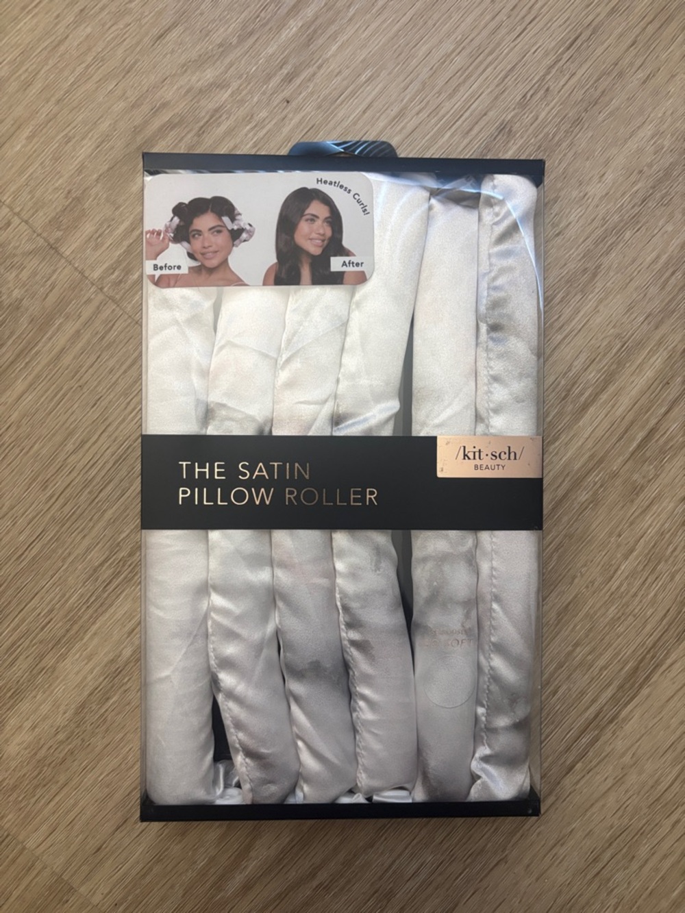 NEW Kitsch Satin Pillow Rollers - Silver Set